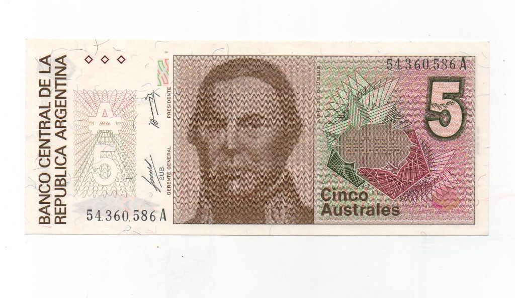 ARGENTINA DEL AÑO 1986-1989 DE 5 AUSTRALES